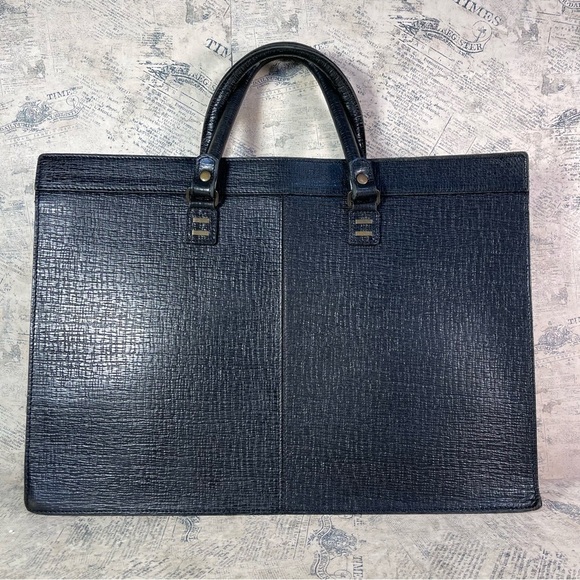 Jean Paul Gaultier 90s Vintage Black Leather Structured Portfolio - Picture 3 of 16